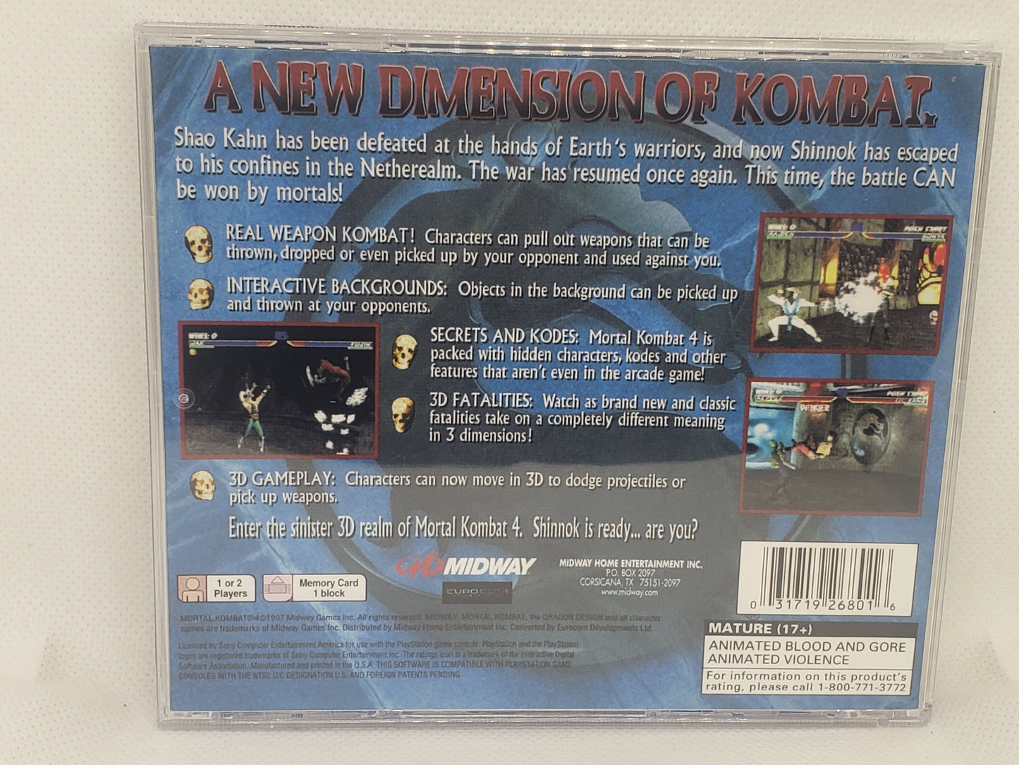 Mortal Kombat 4 - Custom Case